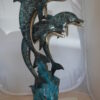 Three Dolphin Fountain  Bronze Statue -  Size: 21"L x 26"W x 45"H.