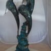 Three Dolphin Fountain  Bronze Statue -  Size: 21"L x 26"W x 45"H.