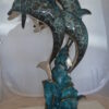 Three Dolphin Fountain  Bronze Statue -  Size: 21"L x 26"W x 45"H.