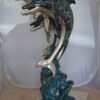 Three Dolphin Fountain  Bronze Statue -  Size: 21"L x 26"W x 45"H.