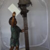 Standing Boy by Mailbox with Two cats  Bronze Statue -  23"x 19"x 50"H.