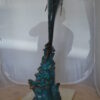 Single Dolphin  Fountain Bronze Statue -  Size: 22"L x 14"W x 45"H.