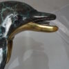 Single Dolphin  Fountain Bronze Statue -  Size: 22"L x 14"W x 45"H.