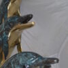 Three Dolphins Overreach Each Other Fountain  Bronze Statue -  22"x 15"x 68"H.