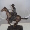 Trooper of the Plains Bronze Statue by Remington -  Size: 9"L x 22"W x 22"H.