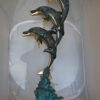 Three Dolphins Overreach Each Other Fountain  Bronze Statue -  22"x 15"x 68"H.