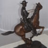 Trooper of the Plains Bronze Statue by Remington -  Size: 9"L x 22"W x 22"H.