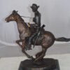 Trooper of the Plains Bronze Statue by Remington -  Size: 9"L x 22"W x 22"H.