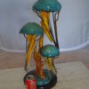 Three Jellyfish Bronze Statue -  Size: 12"L x 10"W x 22"H.