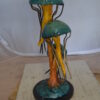 Three Jellyfish Bronze Statue -  Size: 12"L x 10"W x 22"H.