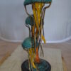 Three Jellyfish Bronze Statue -  Size: 12"L x 10"W x 22"H.