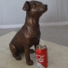 Jack Russel dog standing Bronze Statue -  Size: 10"L x 6"W x 14"H.