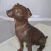 Jack Russel dog standing Bronze Statue -  Size: 10"L x 6"W x 14"H.