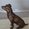 Jack Russel dog standing Bronze Statue -  Size: 10"L x 6"W x 14"H.