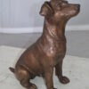 Jack Russel dog standing Bronze Statue -  Size: 10"L x 6"W x 14"H.