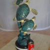 Three Turtles Overreach Each Other Bronze Statue -  Size: 15"L x 9"W x 24"H.