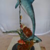 Dolphin , Turtle And Fish Bronze Statue -  Size: 18"L x 16"W x 25"H.