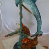 Dolphin , Turtle And Fish Bronze Statue -  Size: 18"L x 16"W x 25"H.