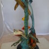 Dolphin , Turtle And Fish Bronze Statue -  Size: 18"L x 16"W x 25"H.