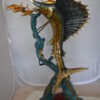 Sailfish With Small Fish Bronze Statue -  Size: 29"L x 17"W x 40"H.