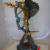 Sailfish With Small Fish Bronze Statue -  Size: 29"L x 17"W x 40"H.