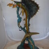 Sailfish With Small Fish Bronze Statue -  Size: 29"L x 17"W x 40"H.