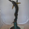 Sailfish With Small Fish Bronze Statue -  Size: 29"L x 17"W x 40"H.