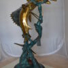 Sailfish With Small Fish Bronze Statue -  Size: 29"L x 17"W x 40"H.