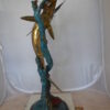 Sailfish With Small Fish Bronze Statue -  Size: 29"L x 17"W x 40"H.