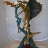 Sailfish With Small Fish Bronze Statue -  Size: 29"L x 17"W x 40"H.