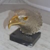 Eagle head Silver Finish - Bronze Statue -  Size: 10"L x 6"W x 8.5"H.