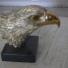 Eagle head Silver Finish - Bronze Statue -  Size: 10"L x 6"W x 8.5"H.