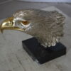 Eagle head Silver Finish - Bronze Statue -  Size: 10"L x 6"W x 8.5"H.