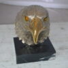 Eagle head Silver Finish - Bronze Statue -  Size: 10"L x 6"W x 8.5"H.