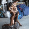 The kiss by Rodin Bronze Statue replica -  Size: 36"L x 28"W x 62"H.