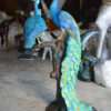 Pair of Peacocks on a Tree Bronze Statue -  Size: 30"L x 27"W x 66"H.