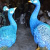 Pair of Peacocks on a Tree Bronze Statue -  Size: 30"L x 27"W x 66"H.