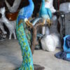 Pair of Peacocks on a Tree Bronze Statue -  Size: 30"L x 27"W x 66"H.