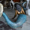 Mermaid Lying in the Sun Bronze Statue -  Size: 87"L x 44"W x 36"H.