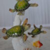 Three Turtles Swimming Resin Statue -  Size: 8"L x 8"W x 10"H.