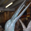 Pair of Cranes fountains Bronze Statue â€“ Green Patina -  13"L x 9.5"W x 52"H.