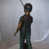 Kid Fishing Water Fountain Bronze Statue -  Size: 18"L x 22"W x 49"H.