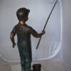 Kid Fishing Water Fountain Bronze Statue -  Size: 18"L x 22"W x 49"H.