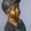 Kid Fishing Water Fountain Bronze Statue -  Size: 18"L x 22"W x 49"H.