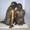 Two Girls Reading a Book Bronze Statue -  Size: 33"L x 21"W x 23"H.