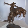 Jumbo Bronco Buster  by Remington Bronze Statue -  Size: 19"L x 11"W x 36"H.