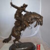 Jumbo Bronco Buster  by Remington Bronze Statue -  Size: 19"L x 11"W x 36"H.