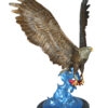 Eagle Catching his Prey Bronze Statue -  Size: 17"L x 20"W x 25"H.