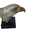 Eagle head Silver Finish - Bronze Statue -  Size: 10"L x 6"W x 8.5"H.