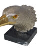 Eagle head Silver Finish - Bronze Statue -  Size: 10"L x 6"W x 8.5"H.